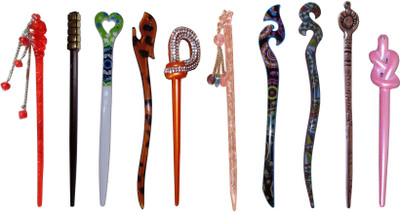 

GEETY Combo of Multi Color Juda Sticks Bun Stick(Multicolor)
