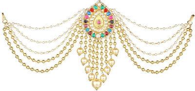 

Sri Shringarr Fashion Fancy Hair Accessory/Hair Brooch/Hair Jewellery for Women Hair Chain(Gold)