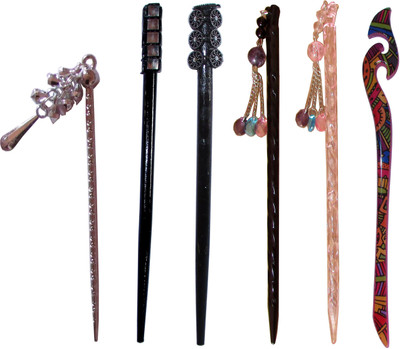 

ZIPPOO Combo of Multi Color Juda Sticks Bun Stick(Multicolor)