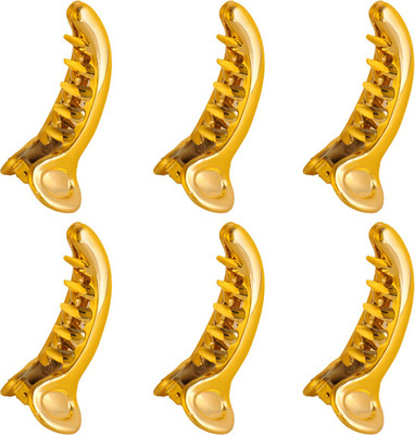 

AccessHer Gold Color Acrylic Material Stone Butterfly clip For Women Banana Clip(Gold)