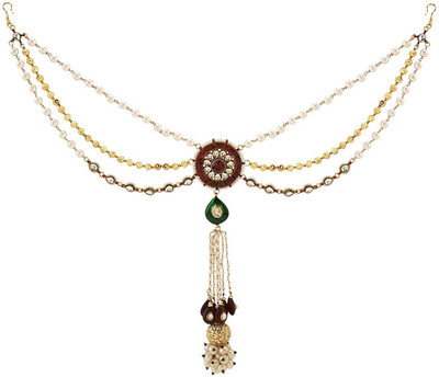 

Sri Shringarr Fashion Fancy Hair Accessory/Hair Brooch/Hair Jewellery for Women Hair Chain(Gold)