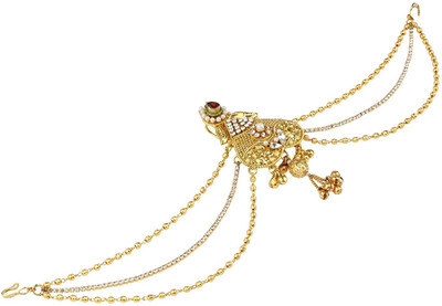 Sri Shringarr Fashion Fancy Hair Accessory/Hair Brooch/Hair Jewellery for Women Hair Chain(Gold)