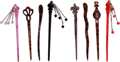 

SHIVA Combo of Multi Color Juda Sticks Bun Stick(Multicolor)
