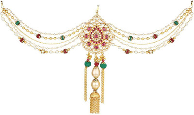 

Sri Shringarr Fashion Fancy Hair Accessory/Hair Brooch/Hair Jewellery for Women Hair Chain(Gold)