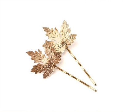 

El Regalo Golden Maple Leaf Hair Clips Hair Pin(Gold)
