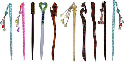 

GRAH Combo of Multi Color Juda Sticks Bun Stick(Multicolor)