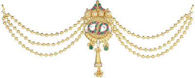 

Sri Shringarr Fashion Fancy Hair Accessory/Hair Brooch/Hair Jewellery for Women Hair Chain(Gold)