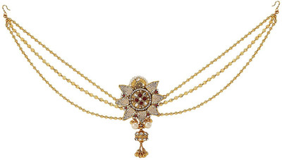 

Sri Shringarr Fashion Fancy Hair Accessory/Hair Brooch/Hair Jewellery for Women Hair Chain(Gold)