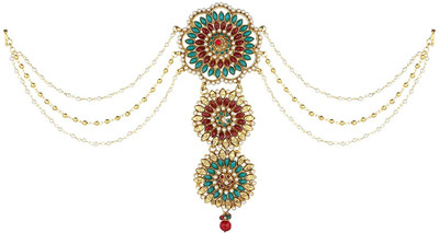 

Sri Shringarr Fashion Fancy Hair Accessory/Hair Brooch/Hair Jewellery for Women Hair Chain(Gold)