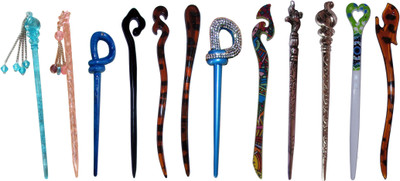 

GUJRAT Combo of Multi Color Juda Sticks Bun Stick(Multicolor)