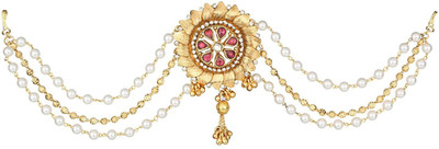 

Sri Shringarr Fashion Fancy Hair Accessory/Hair Brooch/Hair Jewellery for Women Hair Chain(Gold)