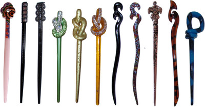 

BULKEY Combo of Multi Color Juda Sticks Bun Stick(Multicolor)