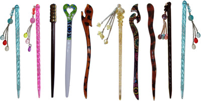 

SHIKAA Combo of Multi Color Juda Sticks Bun Stick(Multicolor)