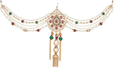 

Sri Shringarr Fashion Fancy Hair Accessory/Hair Brooch/Hair Jewellery for Women Hair Chain(Gold)