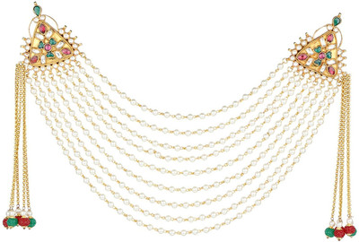 Sri Shringarr Fashion Fancy Hair Accessory/Hair Brooch/Hair Jewellery for Women Hair Chain(Gold)
