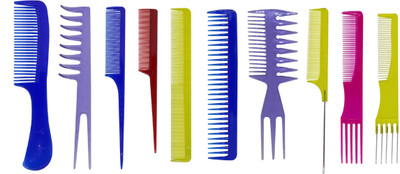 

EKAN Hair Combs Used For Women In Salon And Parlours, Multicolored, Set Of 10 Pcs