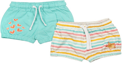 

MeeMee Short For Girls Casual Striped Cotton(Multicolor, Pack of 2, Multi