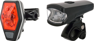 

Dark Horse Bicycle LED 3 Mode Front Flashing Light and Bicycle 4 LED 7 Mode Tail Light Rear Light Combo LED Front Rear Light Combo(Black)