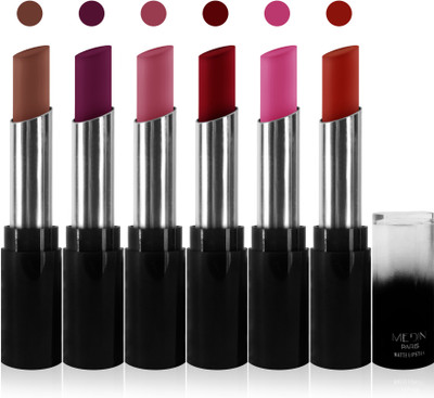 

Medin paris matte long lasting moisturizing lipstick cosmetics makeup collection set of 6 color(purple l pink l maroon l brown hot red pink brown, 30 g)