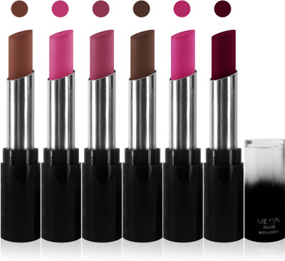

Medin paris matte long lasting moisturizing lipstick cosmetics makeup collection set of 6 color(pink blue pink falsa l brown l pink black brown, 30 g)