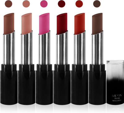 

Medin paris matte long lasting moisturizing lipstick cosmetics makeup collection set of 6 color(skin brown hot red l brown l maroon l pink, 30 g)