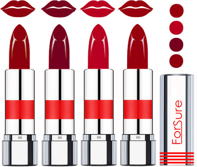 

Forsure American Velvet Matte Lipstick (set of 4 Lipsticks)(Lagon Red,Light Maroon,Purple,Plum Purple, 14 g)