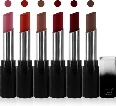 

Medin paris matte long lasting moisturizing lipstick cosmetics makeup collection set of 6 color(black brown maroon l maroon l brown hot red pink brown, 30 g)