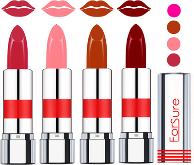 

Forsure American Velvet Matte Lipstick (set of 4 Lipsticks)(Plum,Peach,Brown,Coral, 14 g)