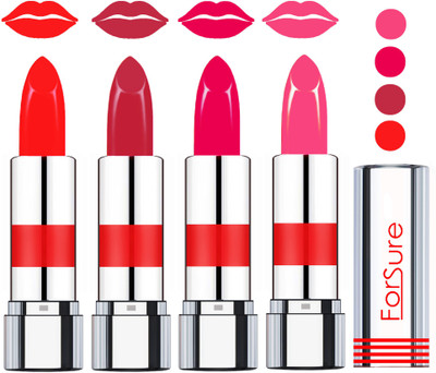 

Forsure American Velvet Matte Lipstick (set of 4 Lipsticks)(Mauve,Dark Red,Coral,Red, 14 g)