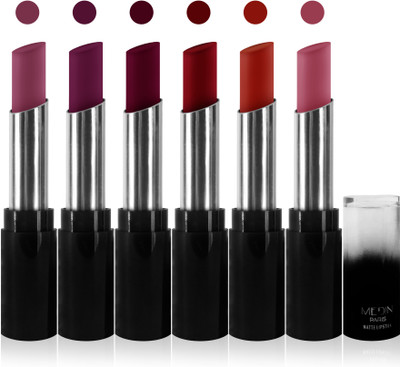 

Medin paris matte long lasting moisturizing lipstick cosmetics makeup collection set of 6 color(purple pink falsa pink brown hot red l maroon, 30 g)
