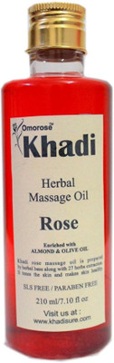 Khadi Omorose Rose Massage oil 210 ml (Almond oil + Olive oil + jojoba oil + sesam oil + Vitamin E oil) WITHOUT MINERAL OILS Made of 100% Natural oils(210 ml) Flipkart