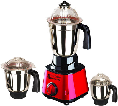 

SilentPowerSunmeet S_MiniMetallicRed3Jar 600 W Mixer Grinder(Multicolor, 3 Jars)