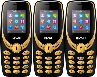 

Inovu A1s Pack of Three Mobiles(Black&Gold$$Black&Gold$$Black&Gold)