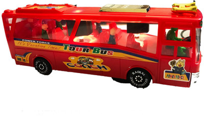 

pop Musical Bus Toys for Kids, Bump'N Go Action Luxurious Travel Bus -(Red)