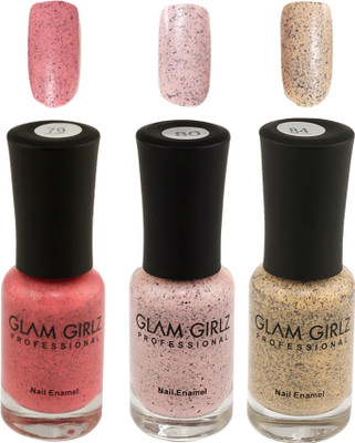 

Glam Girlz Crumble Nail Polish-Combo(79-80-84) pink, light pink, light orange(Pack of 3)