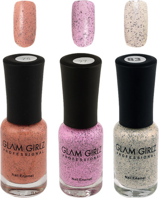

Glam Girlz Crumble Nail Polish-Combo(75-77-83) orange, pink, nude(Pack of 3)