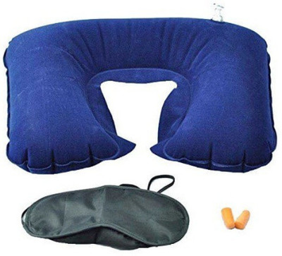 

punchline Travel Combo - Inflatable Neck Cushion + Eye Mask + Ear Plugs Neck Pillow & Eye Shade(multicolor)