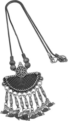 HIGH TRENDZ Oxodised Silver Metal Gypsy Style Statement Necklace Sterling Silver Plated Alloy Necklace