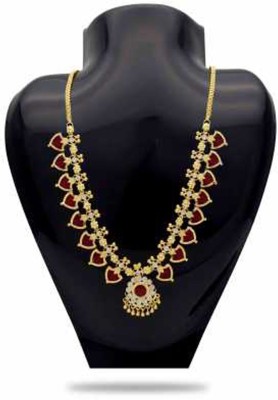 Kollam Supreme One Gram Gold Kerala Palakka Traditional Necklace Gold-plated Plated Alloy Necklace
