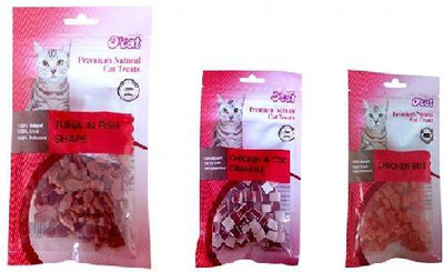 

Pets Empire New Combo Offer O'Cat Chicken Bite Cat Treat ( 50 gms ) + O'Cat TUNA IN FISH SHAPE Cat Treat ( 50 gms ) + O'Cat Chicken & Cod Granule Cat Treat ( 50 gms ) (Treat For Cats) Chicken Cat Chew(300 g, Pack of 3)