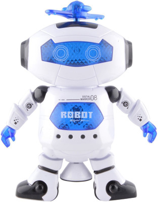 

Atorakushon atorakushon® Dancing Robot sapphire robot with LED with Music Baby Toy with 360 Rotational 3D LED Lights standing for Kids Gifts Birthday Gift for Kids Toy Kid Children Infant love Birthday Gift Multicolor Battery Operated(Multicolor)