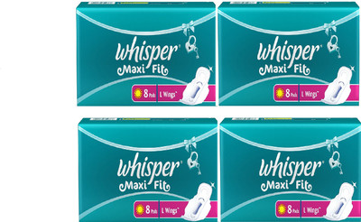 

Whisper Maxi Fit L=8+8+8+8 Wings Pad Sanitary Pad(Pack of 32)