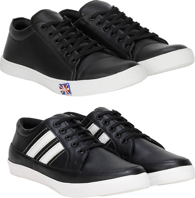 

Knot n Lace Combo Pack of 2 Casual Sneakers Sneakers For Men(Black, Black