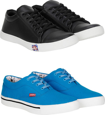 

Knot n Lace Combo Pack of 2 Casual Sneakers Casuals For Men(Black, Blue, Black::sky