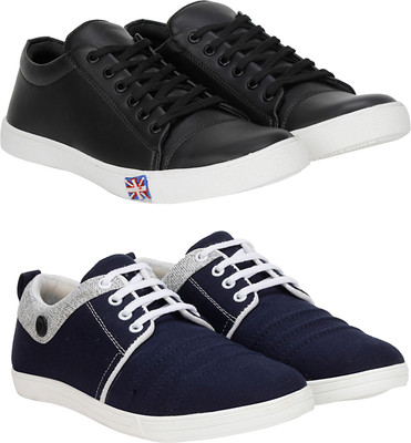 

Knot n Lace Combo Pack of 2 Casual Sneakers Casuals For Men(Multicolor, Black::navy