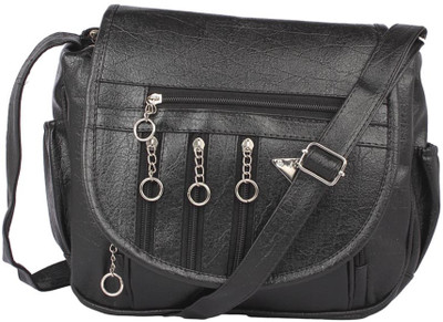 

Aliado Women Casual Black Leatherette Sling Bag