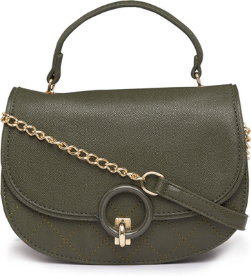 

Satchel Bags Women Casual Green PU Sling Bag