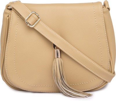 

Satchel Bags Women Casual Beige PU Sling Bag