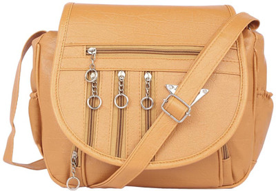 

Aliado Women Casual Yellow Leatherette Sling Bag