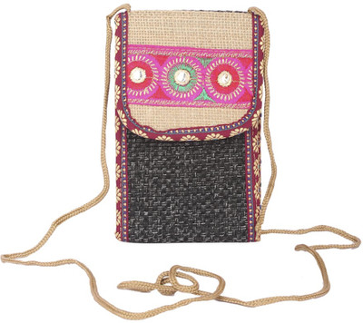 

Aliado Women Casual Black Jute Sling Bag
